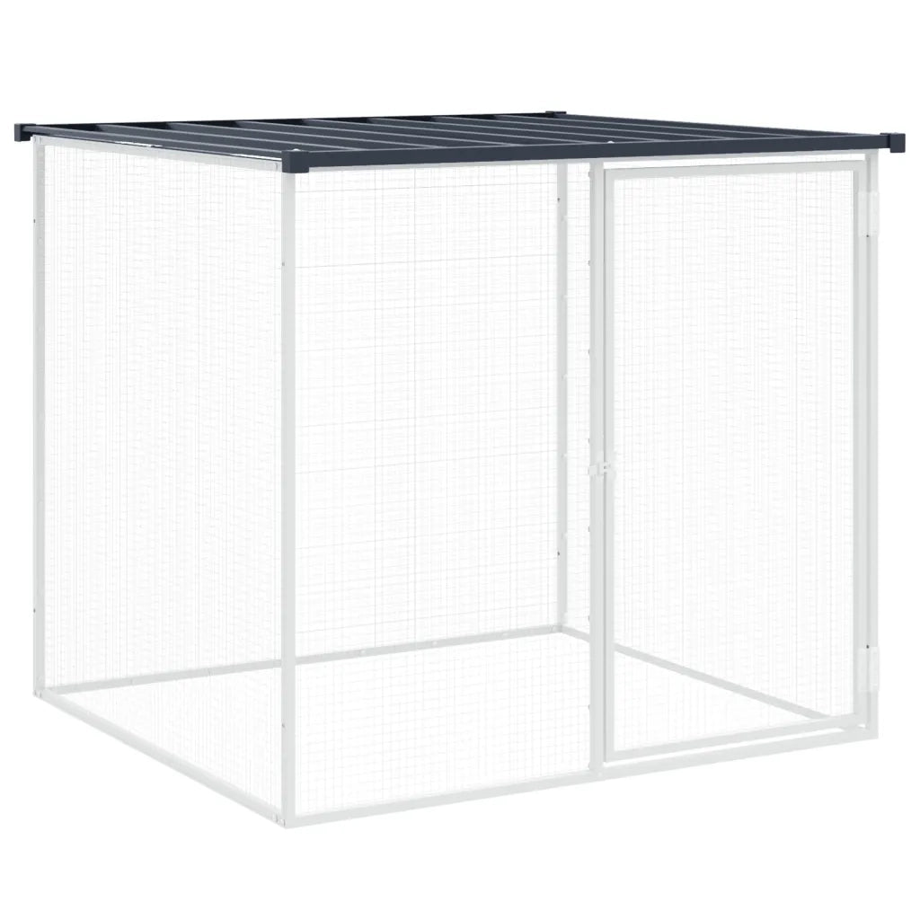 Gabbia Polli con Tetto Antracite 603x98x90 cm Acciaio Zincato 3189051