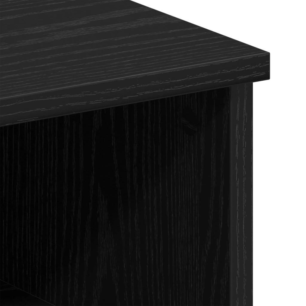 Comodino  Nero Rovere 50x32x60 cm in legno ingegnerizzato