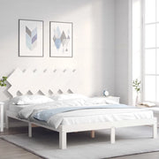 Letto senza Materasso Bianco 140x190 cm Legno Massello di Pino 3193707