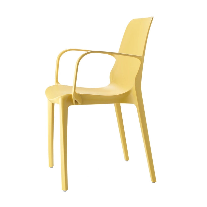 SET 4 SEDIE GINEVRA TECNOPOLIMERO CON BRACCIOLI SCAB DESIGN - Senape 22