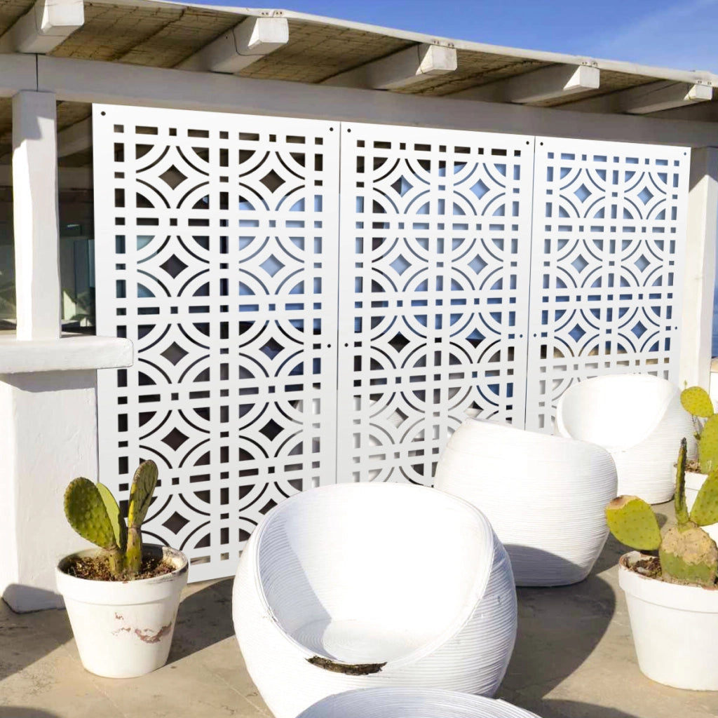 BELLATOR - Pannello in PVC traforato - Parasole Colore: bianco, Misura: 47x94 cm