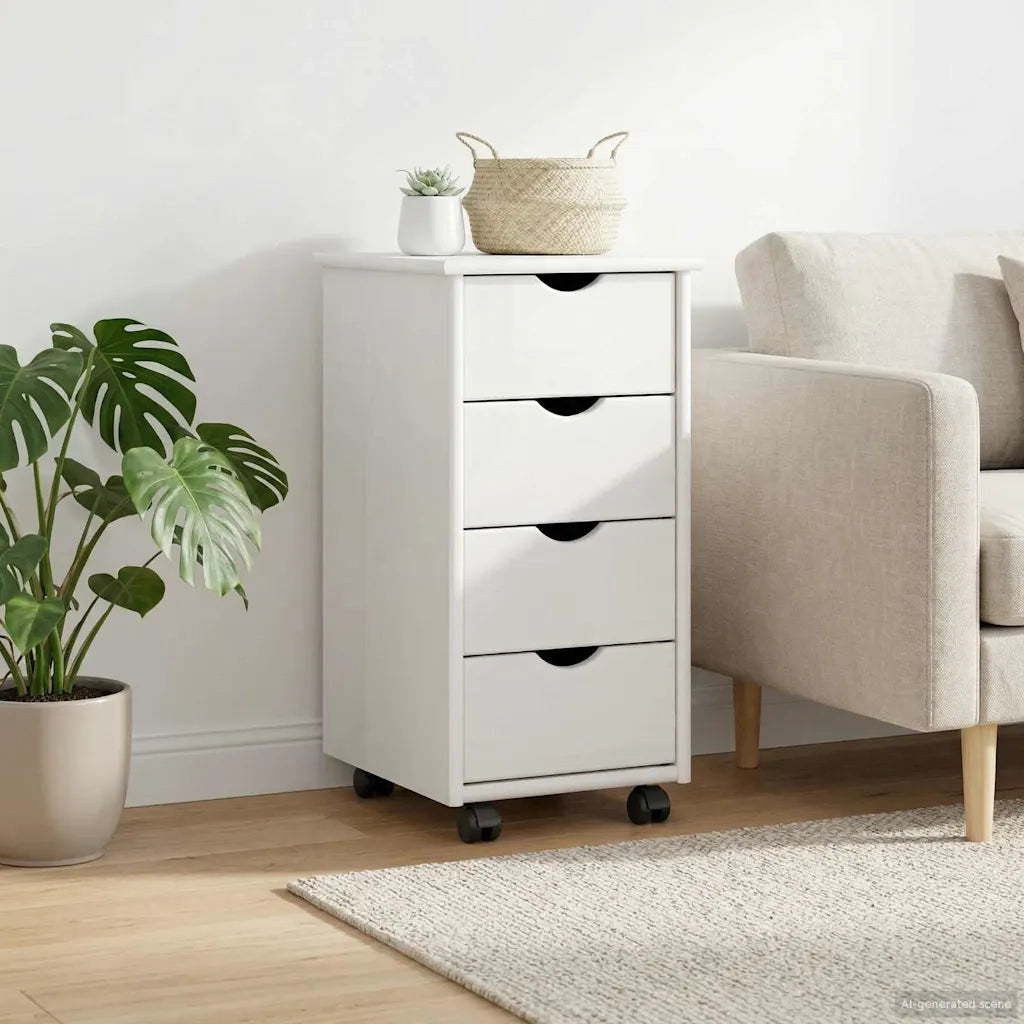 Mobile con Ruote con ruota Bianco 34 x 39 x 65,5 cm