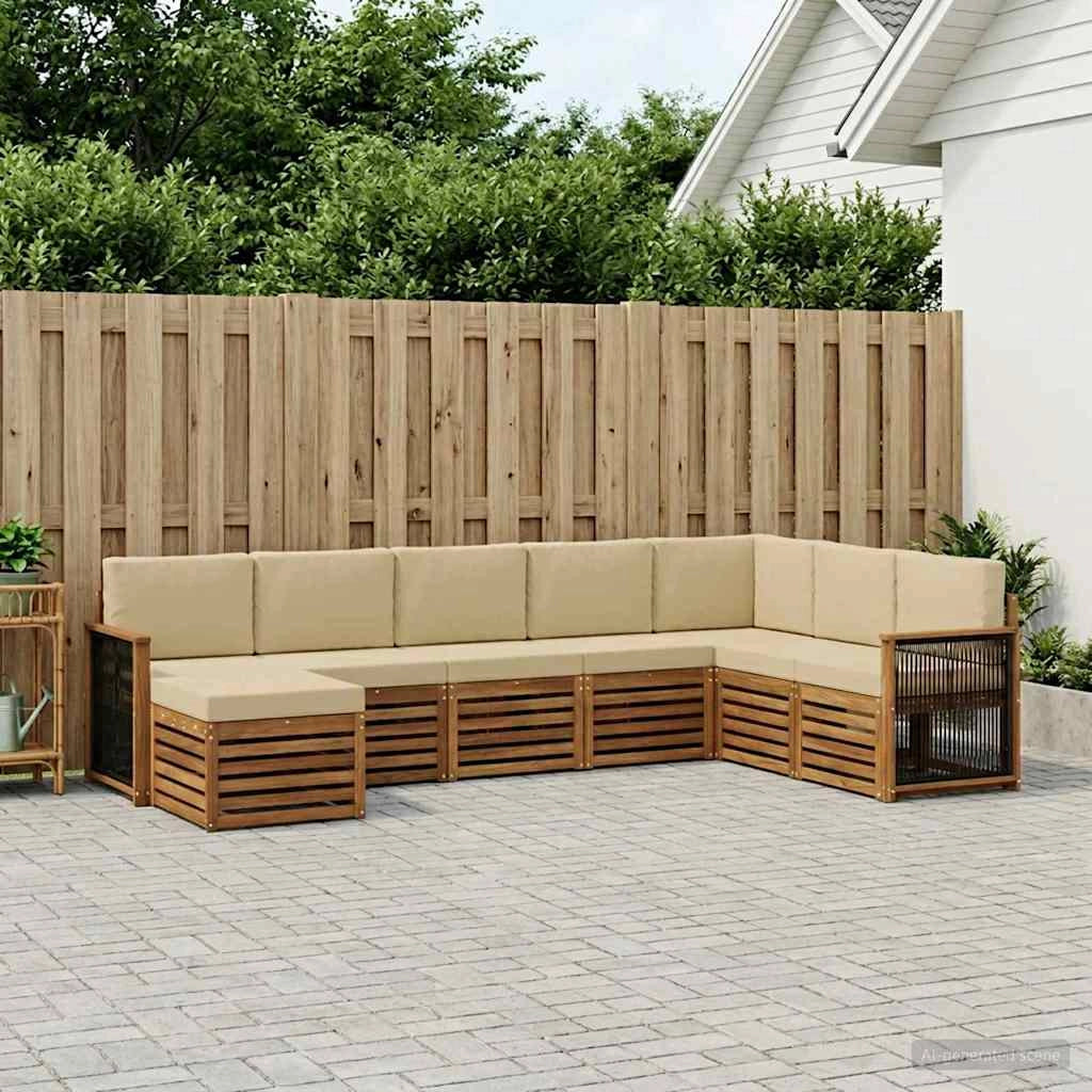 Set di divani da esterno 6 pz Naturale 3384714