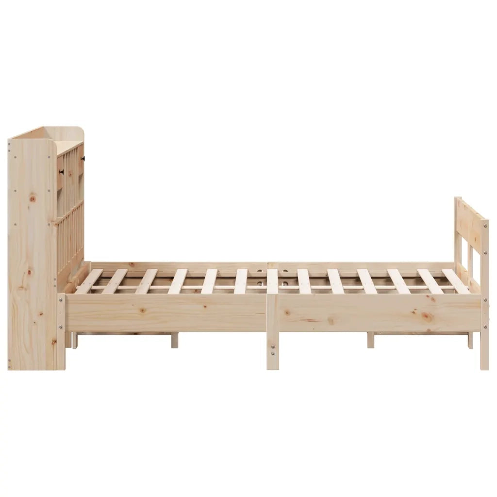 Letto matrimoniale | Letto per adulti | Letto Libreria senza Materasso 140x200 cm in Legno di Pino