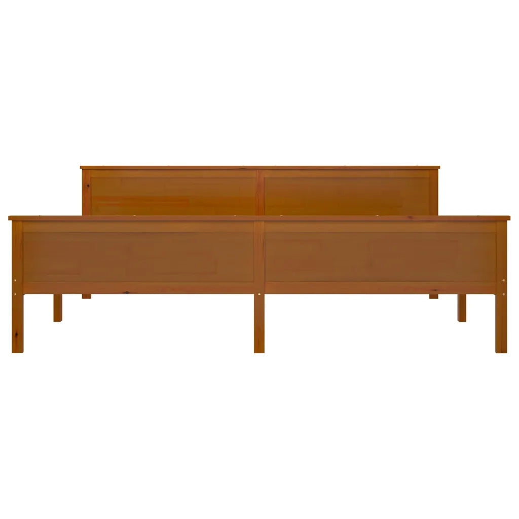 Letto matrimoniale | Letto per adulti | Giroletto senza Materasso Ambra in Legno di Pino 200x200 cm