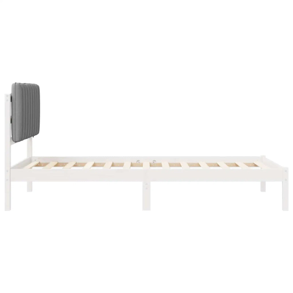 Letto con Testiera Rivestita Grigio chiaro 100 x 200 cm