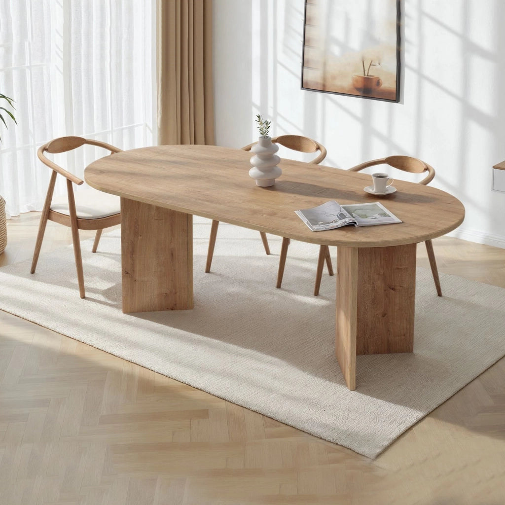 Nofalota, Tavolo Fisso 6 Posti, 200x90x75h cm Marrone Rovere Scuro