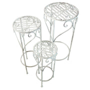 Set di 3 fioriere in stile provenzale in Acciaio cm 37x37x72 - DRISCOLL
