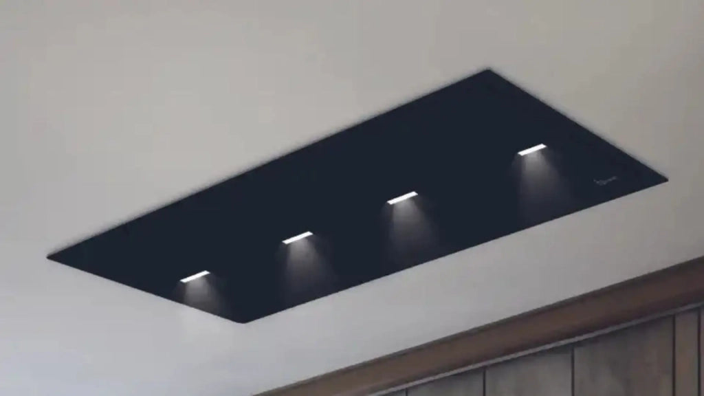 Cappa a soffitto da incasso GEA FLAT cm 90X60 - Nera spot light - 800 m3/h