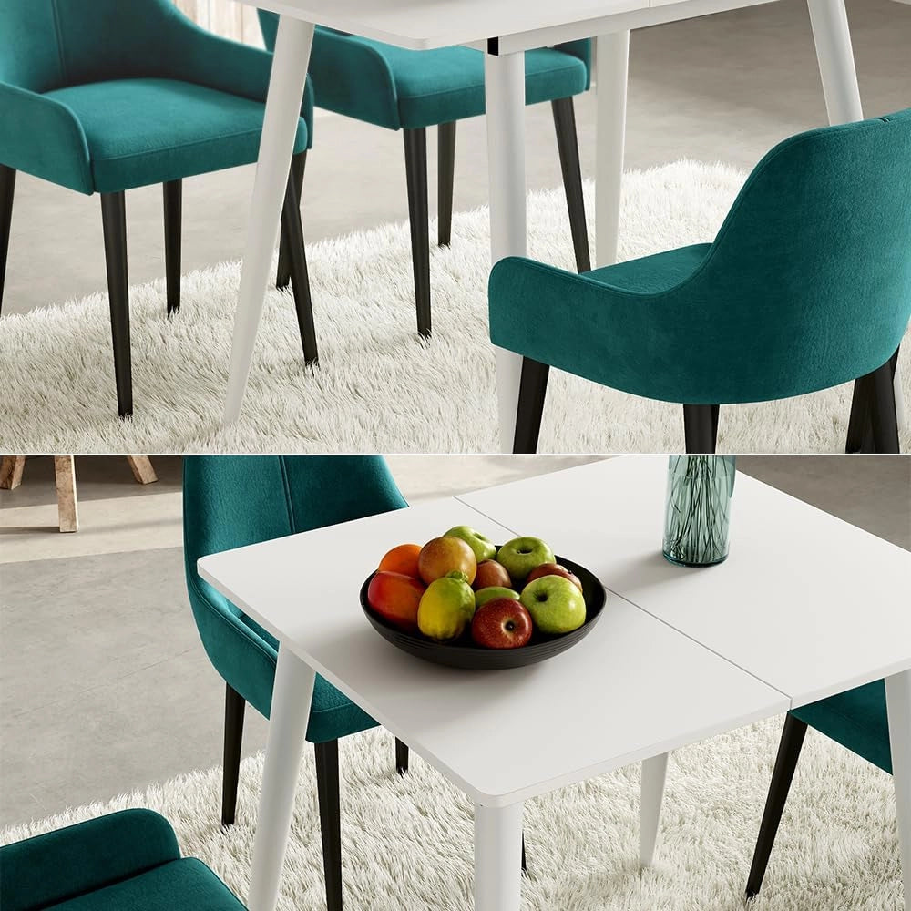Tavolo da pranzo Beaver, Bianco, 80 x 70 cm Estensibile