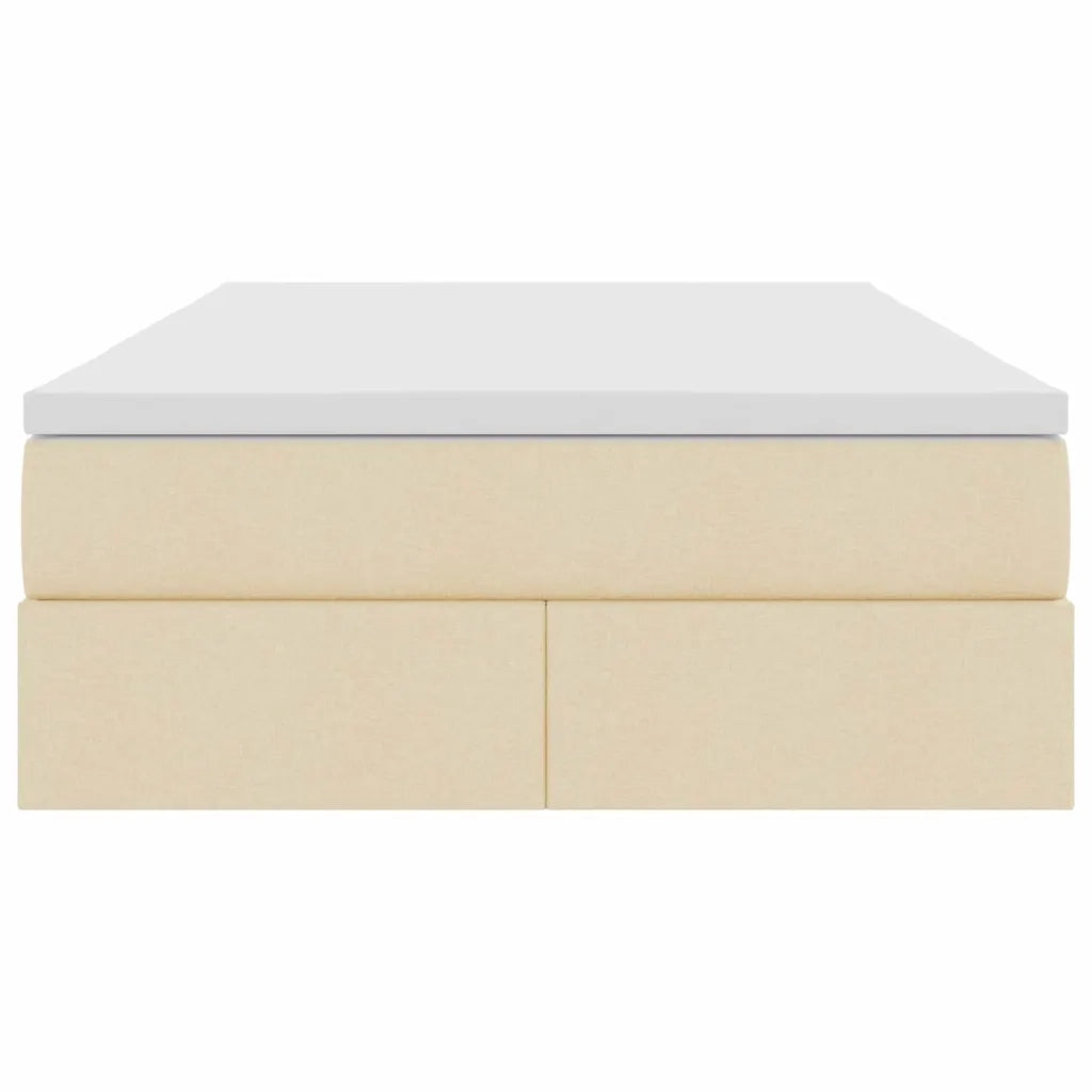 Letto con contenitore e materasso Crema 120 x 200 cm Poliestere