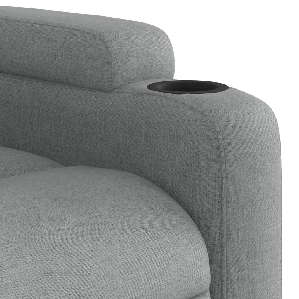 Divano Sedia-Poltrona Reclinabile in Tessuto Grigio Chiaro 764865