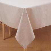 Tavolo con tovaglia in stile lino, resistente all'acqua, dimensioni 130 x 160 cm, tovaglia per tavolo, protezione contro le macchie, colore beige