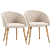 Set di 2 Sedie da Pranzo ¨C Zephmum ¨C Design Scandinavo in Legno e Tessuto Beige