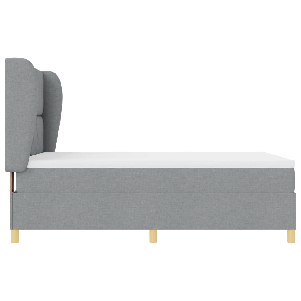 Letto a Molla con Materasso  Grigio Chiaro 160x200 cm Tessuto