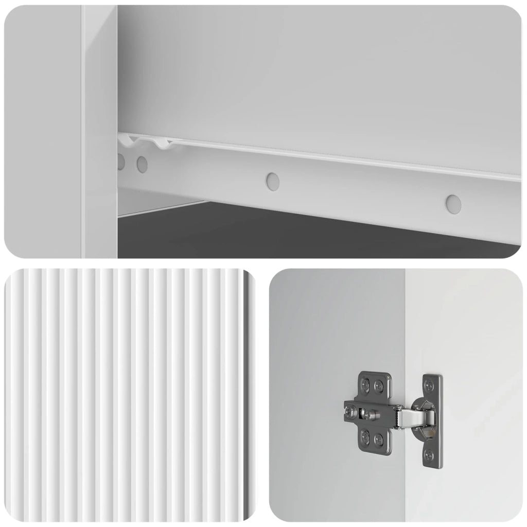 Credenza Bianco Lucido 66 x 34,5 x 90 cm Legno ingegnerizzato 894639