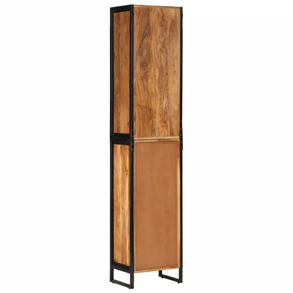 Mobile da Bagno 40x27x190 cm in Ferro e Legno Massello Acacia 3217118