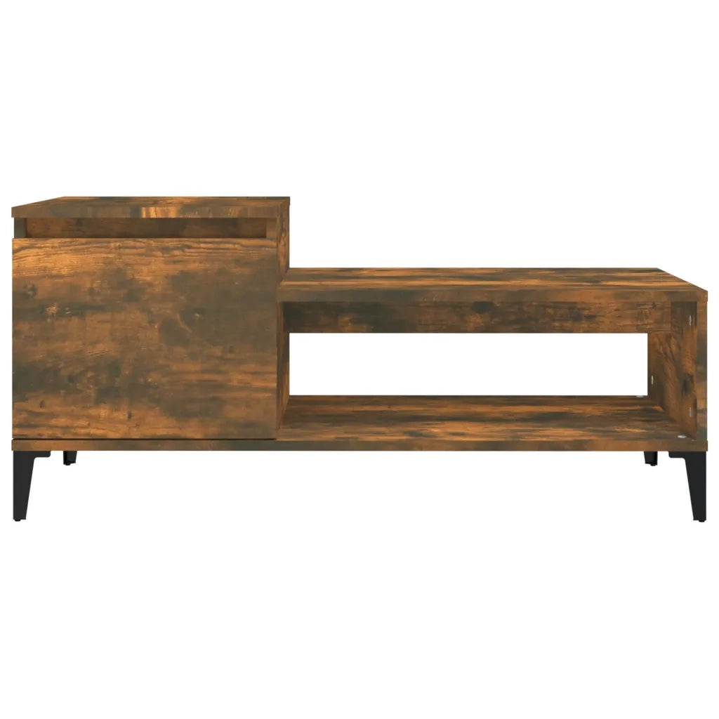 Tavolino da Salotto Rovere Fumo 100x50x45 cm Legno Multistrato 821137