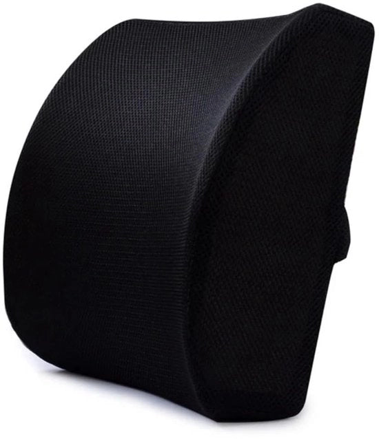 Cuscino Ergonomico - Supporto Schiena - Memory Foam - Supporto Lombaro - Riduzione Fatica - Per Auto, Sedia Ufficio, Divano e Letto - Cuscino Auto - Lavoro da Casa - Dolore alla Schiena & Comodità Seduta - Nero