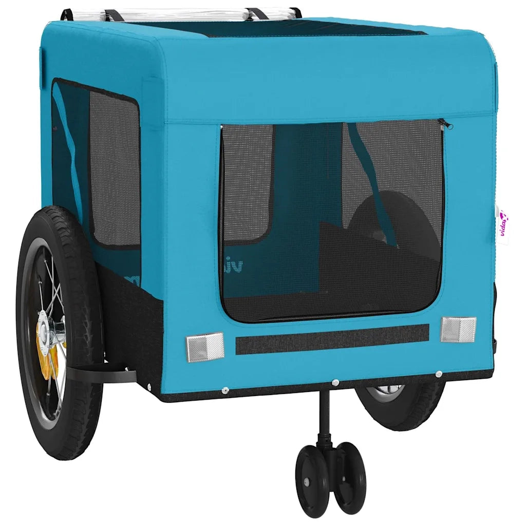 Rimorchio da Bici per Animali Blu e Nero Oxford e Ferro CFW1311108