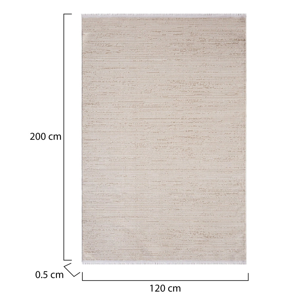 Wheelersburg, Tappeto Materiale Struttura in Tessuto, 200x120 cm Beige