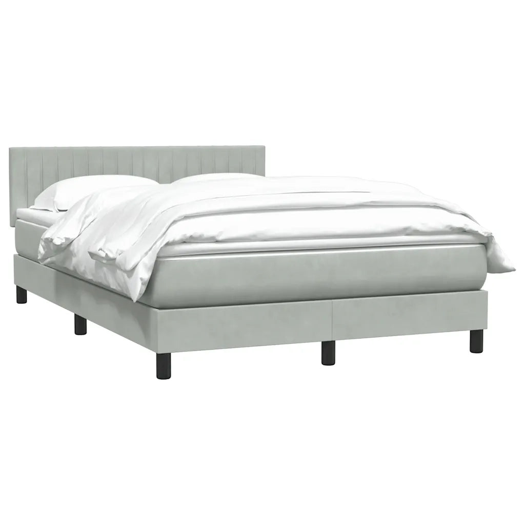 Giroletto a Molle con Materasso Grigio Chiaro 160x220cm Velluto 3316455