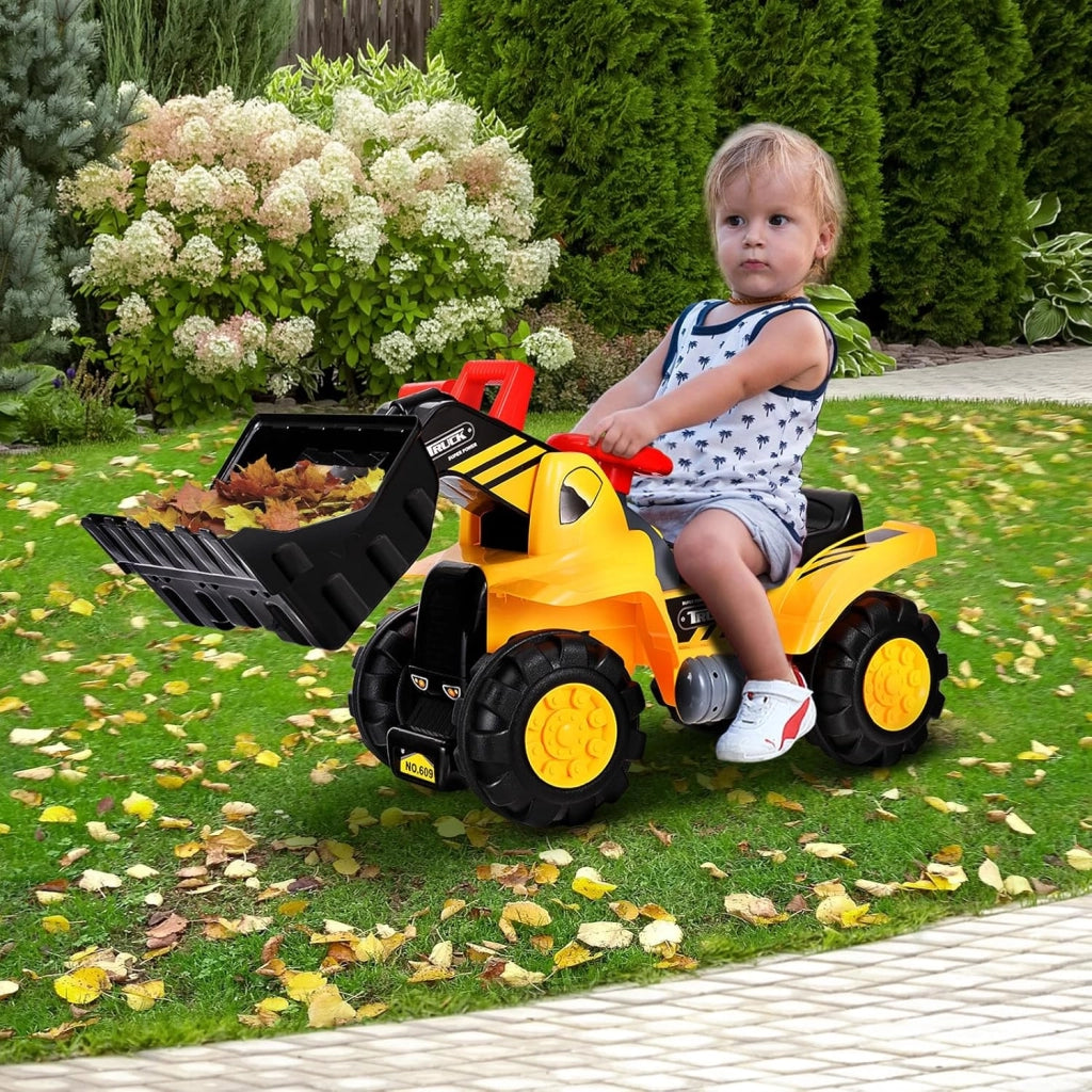Escavatore per bambini, escavatore con vano portaoggetti e pala, escavatore per sabbia con clacson, escavatore scivoloso, escavatore da sedersi, per bambini dai 3 anni in su
