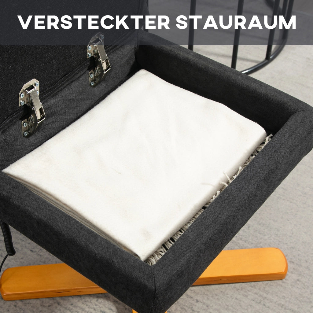 Poltrona massaggiante reclinabile con poggiapiedi ¨C zephmum ¨C 80x86x99 cm, nero