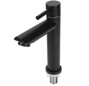 Rubinetto per acqua fredda G1/2 - Rubinetto da bagno - Nero - Acciaio inossidabile duraturo - Rubinetto a singolo movimento - Emittere energetico a basso consumo