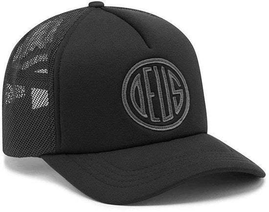 Cappello da Trucker con Fronte Coperta - Mesh - Chiusura a Snibbo - Logo Ricamato - Nero - Comodo e Stilistico - Petto