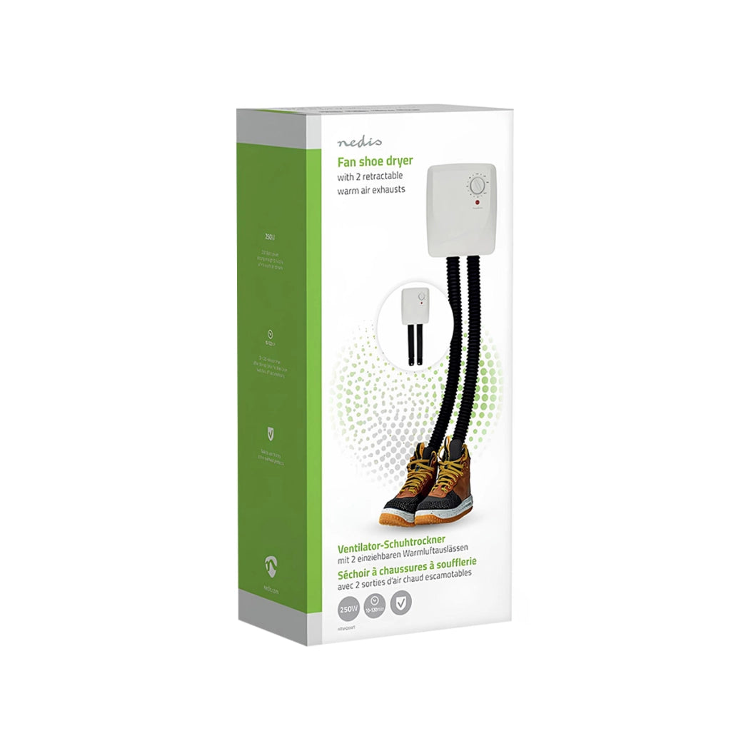 Asciugatore per Scarpe con Soffiatore 250 W con Protezione Contro il Surriscaldamento Bianco Nedis
