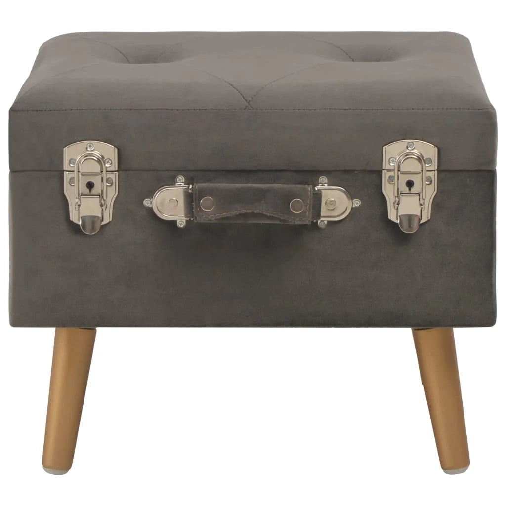 Sgabelli contenitore 3 pezzi 85 x 38 x 47 cm velluto grigio 02_0010720