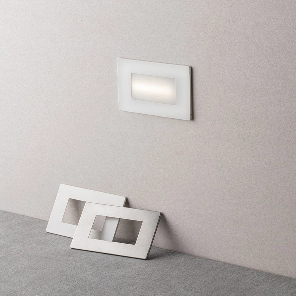 Faretto segnapassi da esterno Con Placchette intercambiabili lampada da muro IP65 LED 3W ad incasso per scatola 503, CCT 3 Tonalità selezionabile luce fredda Luce calda Luce Naturale