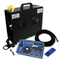 Set aerografia Compressore oil free AS196A, Aerografo doppia azione, Accessori con tubo e raccordi