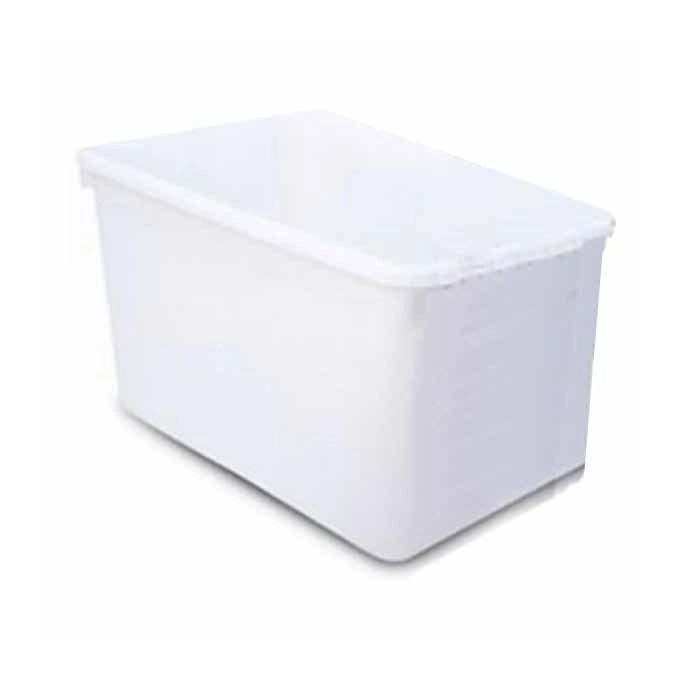 Giganplast 8002942000553 Polietilene Cesta Chiusa 100 Lt Lavabile in Lavastoviglie Impilabile Idoneo al Microonde e Congelatore colore Bianco
