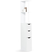 ProBache - Scaffalatura per toilette in legno bianco con 3 ante bianche WILLY