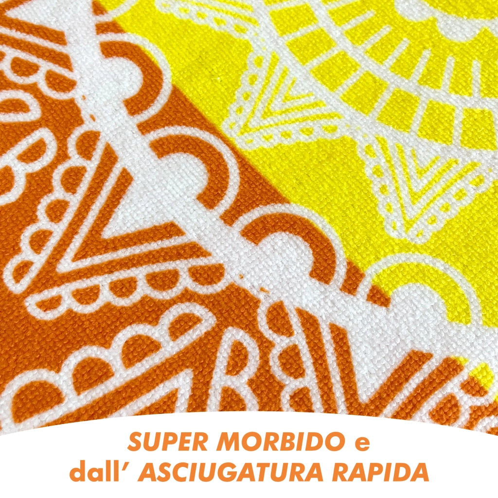 Telo Mare Asciugamano Da Spiaggia Misura Grande 100x180 Cm Assorbente In Morbida Microfibra Leggero Stampe Moderne Sabbia Lettino Vacanze Piscina Mandala