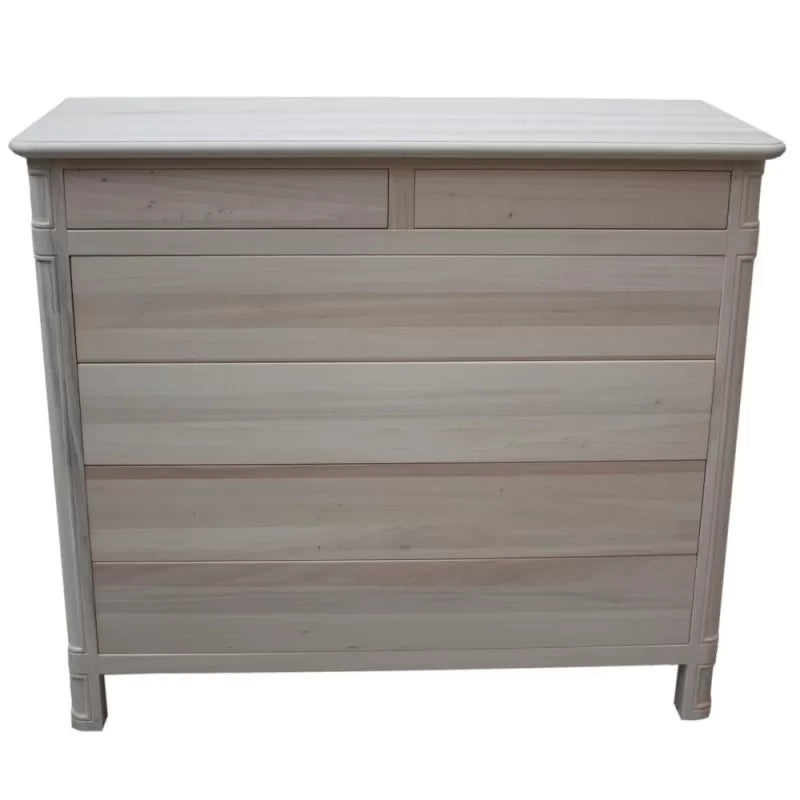 Cassettiera classica in legno 6 cassetti grezzo l.121 p.53 h.104 (3200) - Mobili 2G