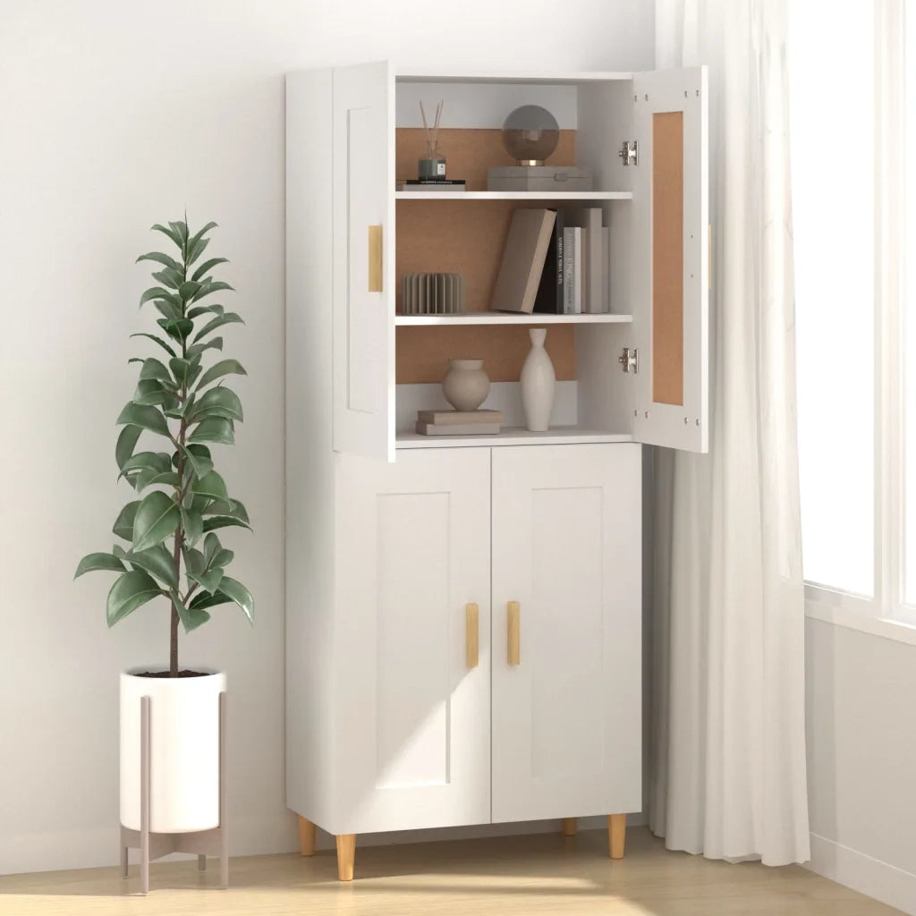 Credenza Bianca 69,5x34x90 cm in Legno Multistrato 812132