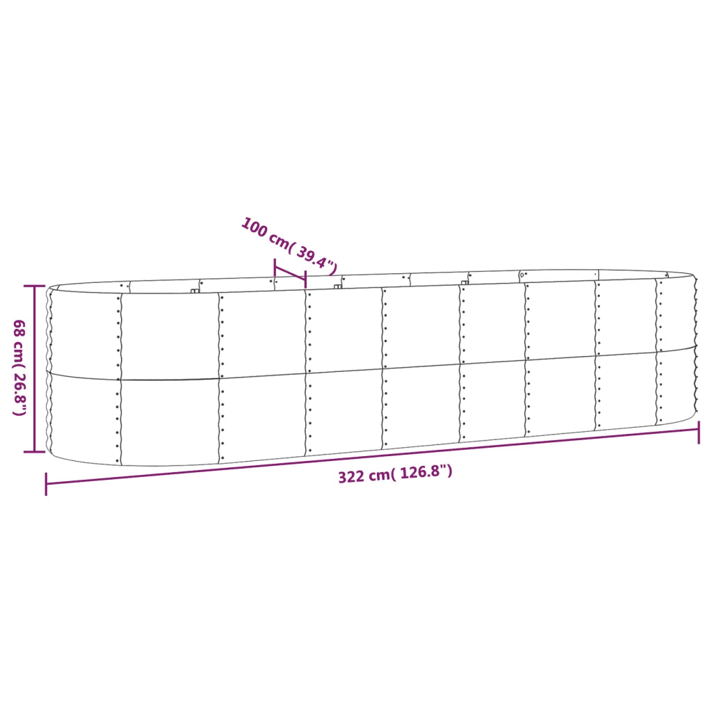 Letto Giardino Acciaio Zincato 322x100x68cm Argento 319072