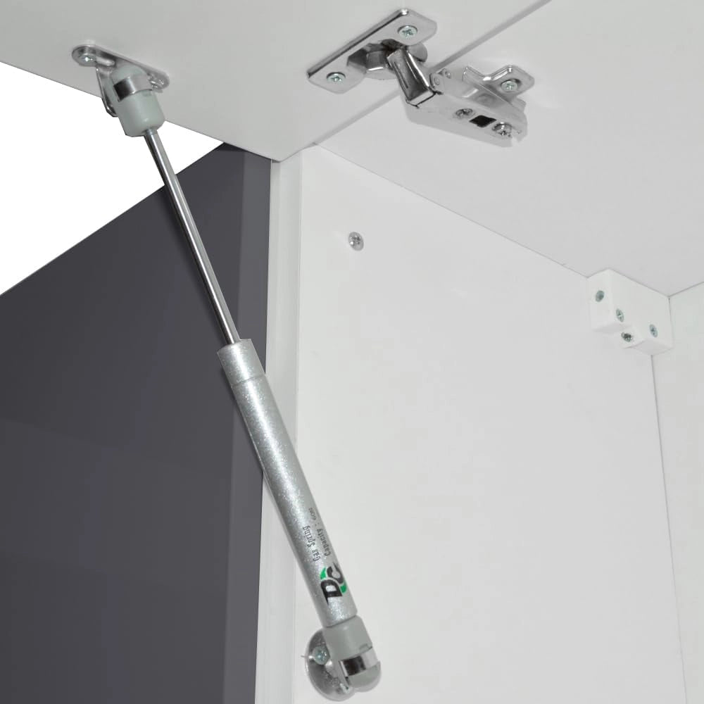 Mobile da cucina Raul, Antracite lucido/bianco, 240 cm, PL Marmo, combinabile in modo flessibile con elementi modulari