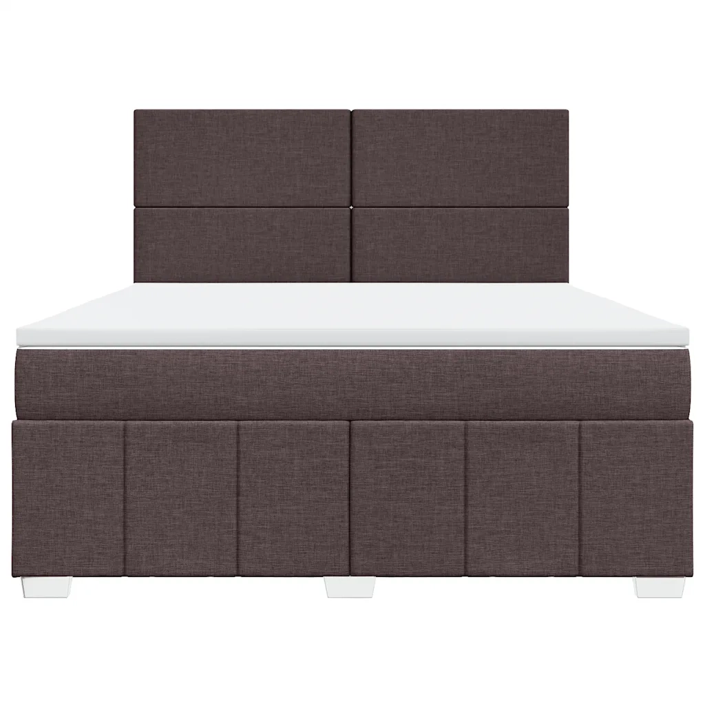 Giroletto a Molle con Materasso Marrone Scuro 180x200cm Tessuto 3294043
