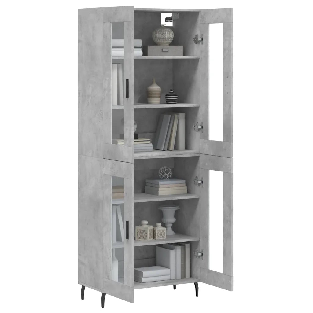 Credenza Grigio Cemento 69,5x34x180 cm in Legno Multistrato 3198293