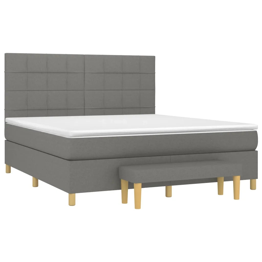 Giroletto a Molle con Materasso Grigio Scuro 180x200 cm Tessuto 3137174