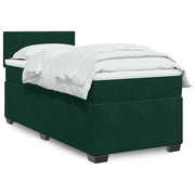 Giroletto a Molle con Materasso Verde Scuro 90x190 cm Velluto