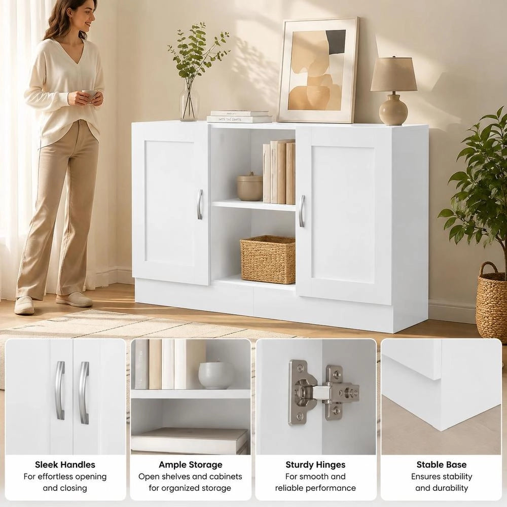 Sideboard White 120x30.5x70 Cm Wood-based Material