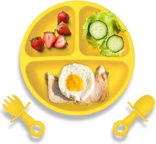 Tavola per Bambini con Comparti - Matita per Bambini con Cupetti di Adesione - Allenamento per l'Autocucina