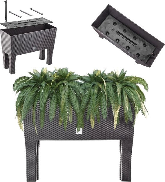 Bloemband di plastica su gambe in stile rattan - 2 misure disponibili