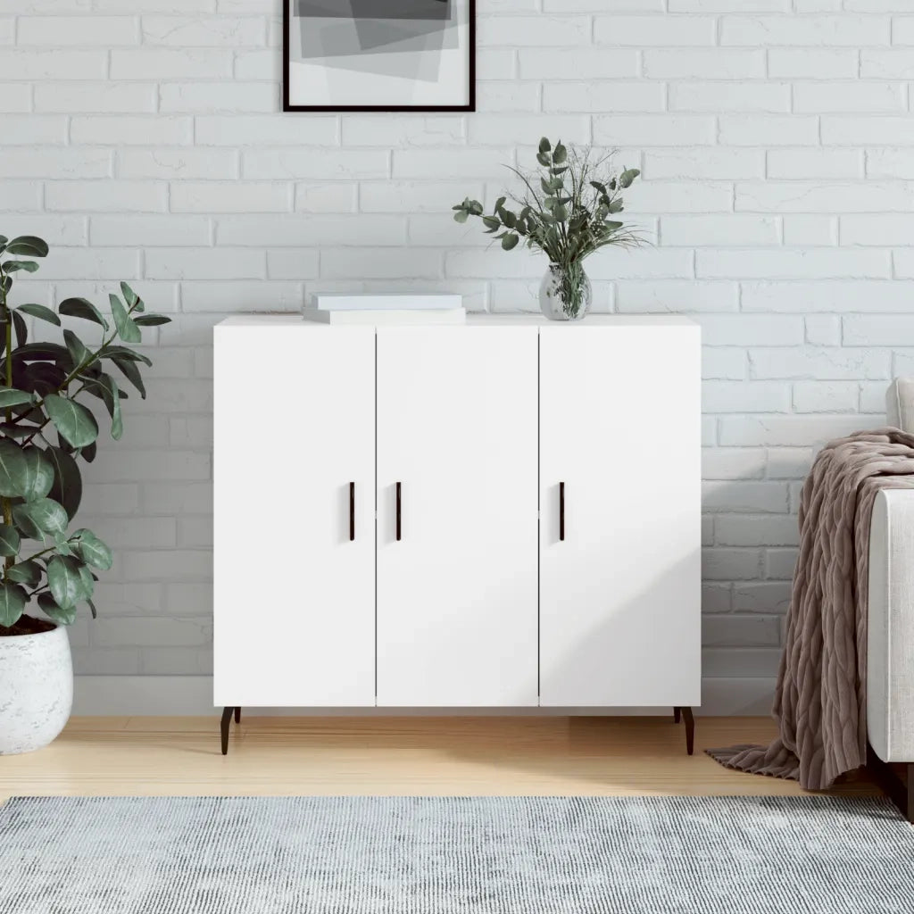 Credenza-Buffet-Armadio da cucina Bianca 90x34x80 cm in Legno Multistrato 717381