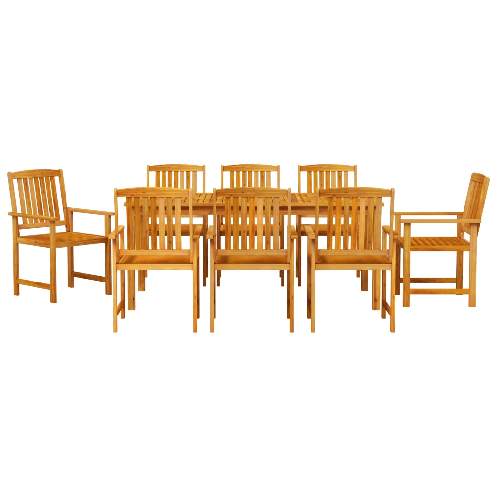Set di Mobili da Giardino 9 Pezzi in Legno Massello di Acacia